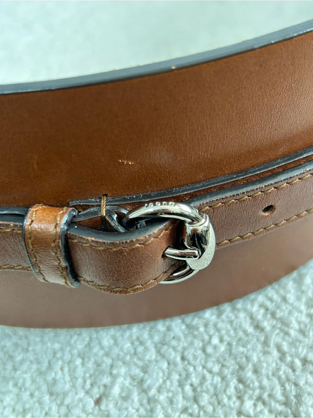 Gucci Horsebit Wide Leather Waist Belt Brown Size 85/34